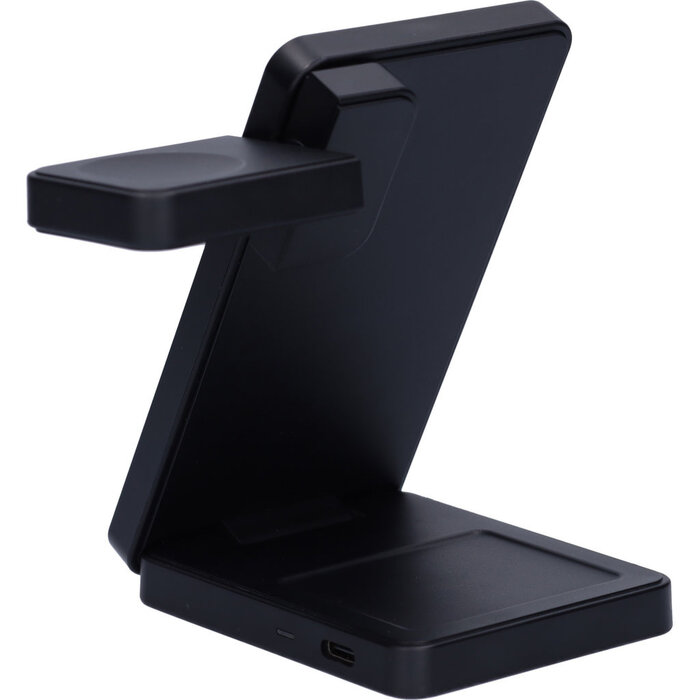 Mobiparts Mobiparts 3-in-1 Opvouwbare Draadloze Oplader 15W voor Samsung Galaxy - Zwart