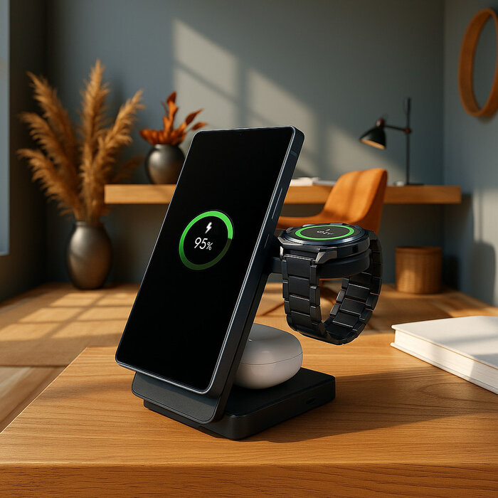 Mobiparts Mobiparts Foldable Wireless 3 in 1 Charger 15W for Samsung Galaxy Watch