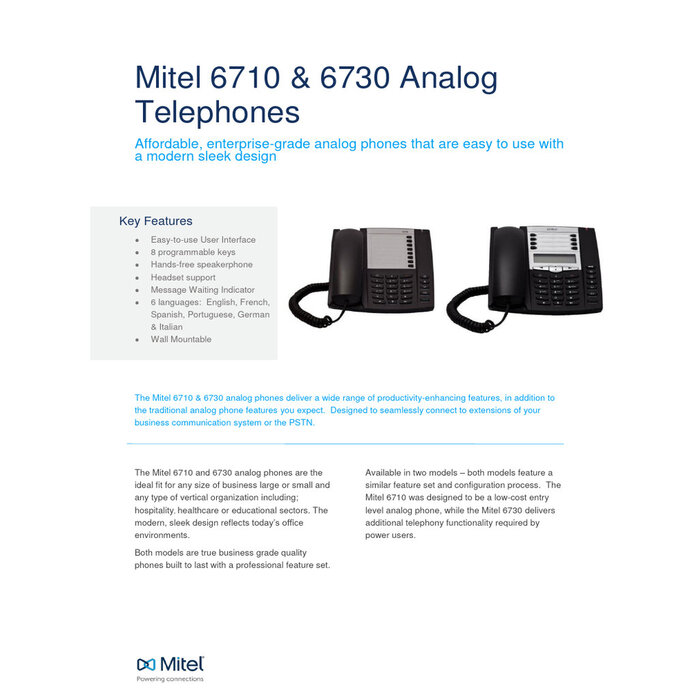Mitel Mitel 6710 Analoge Zakelijke Telefoon ATD0032A - Robuust & Wandmontage