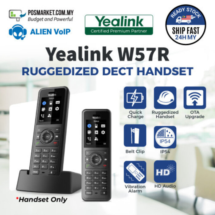 Yealink Yealink W59R PRO Ruggedized DECT-handset met Bluetooth