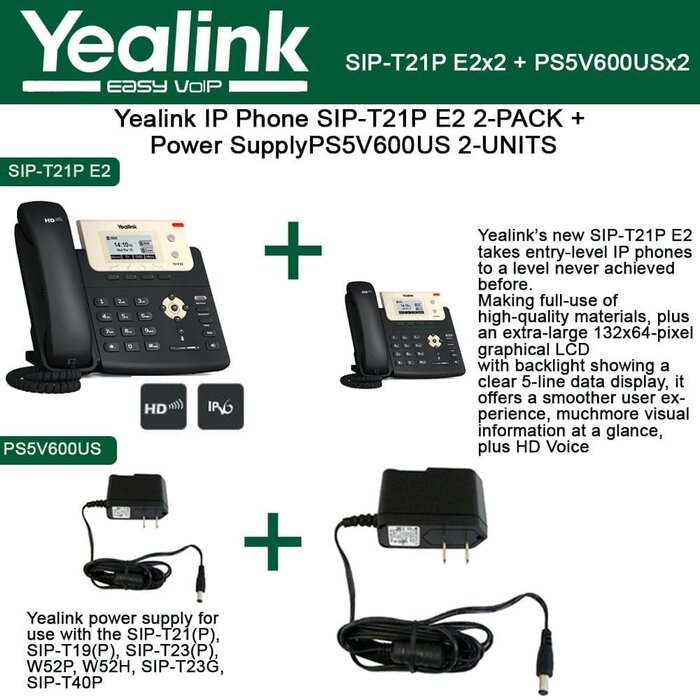 Yealink Yealink Power Supply MVC -PSU-19V/4.74A-AC(0.6M)/DC5.5(1.5M)