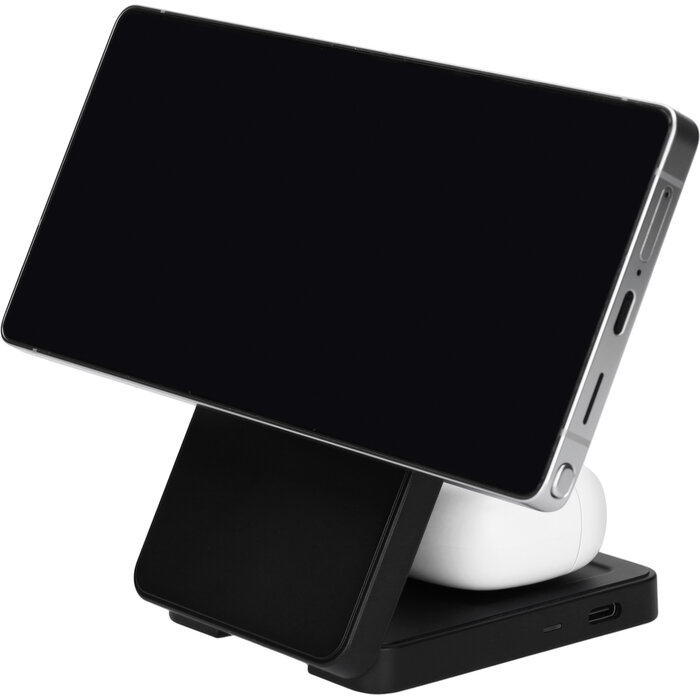 Mobiparts Mobiparts 3-in-1 Opvouwbare Draadloze Oplader 15W voor Samsung Galaxy - Zwart