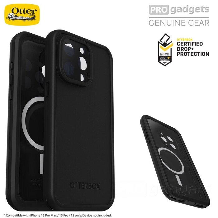 Otterbox Otterbox FRE Series MagSafe Case voor Apple iPhone 15 Pro - Zwart - Waterdicht en Schokbestendig