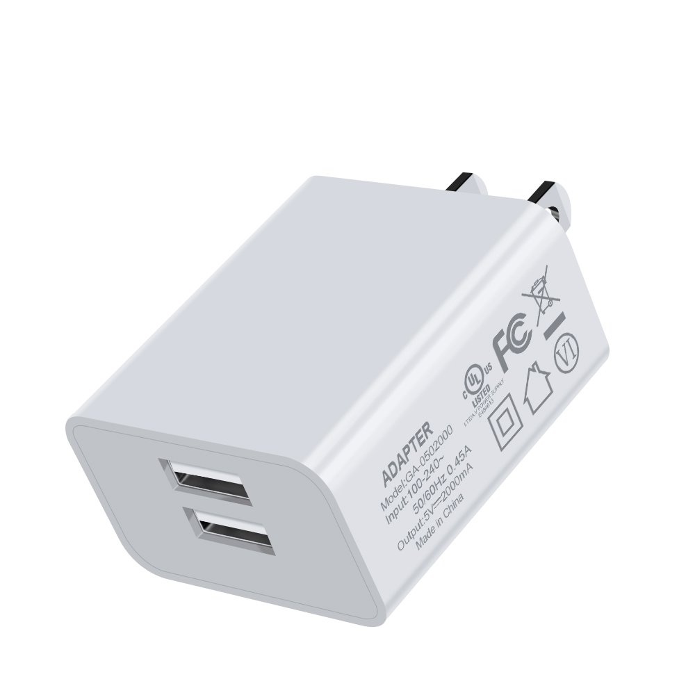 Quick & Easy Dubbele USB Wandoplader 2.4A - Wit - Voordeelverpakking (5-Pack)