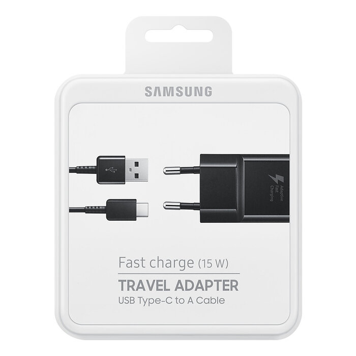 Samsung Samsung Fast Charge Travel Adapter 2A inclusief USB-A naar USB-C kabel 1 meter Zwart