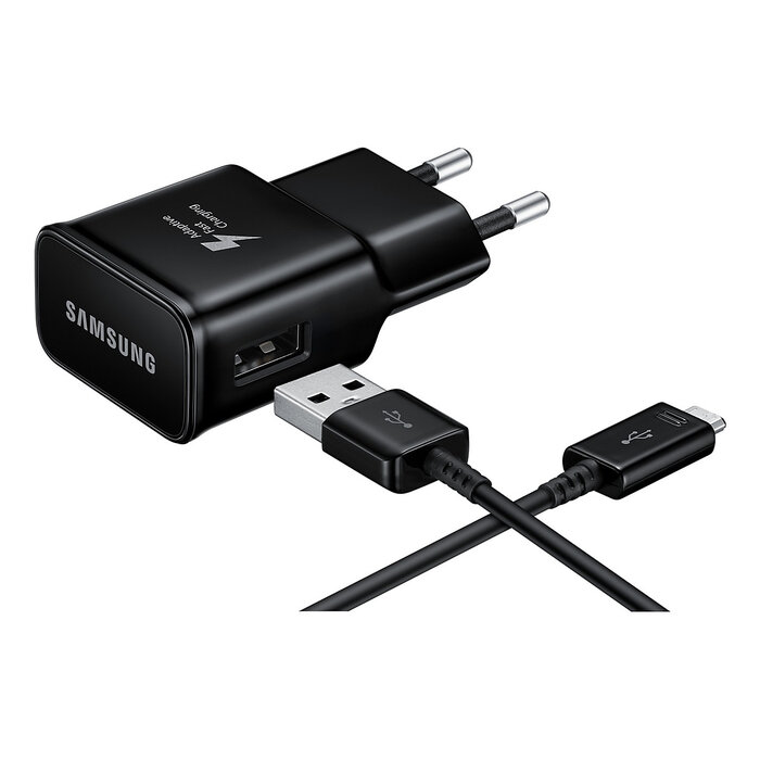 Samsung Samsung Fast Charge Travel Adapter 2A inclusief USB-A naar USB-C kabel 1 meter Zwart
