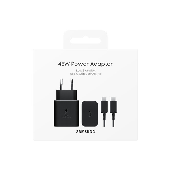 Samsung Samsung 45W USB-C Snellader incl. 1,8m Kabel - Zwart (EP-T4511)