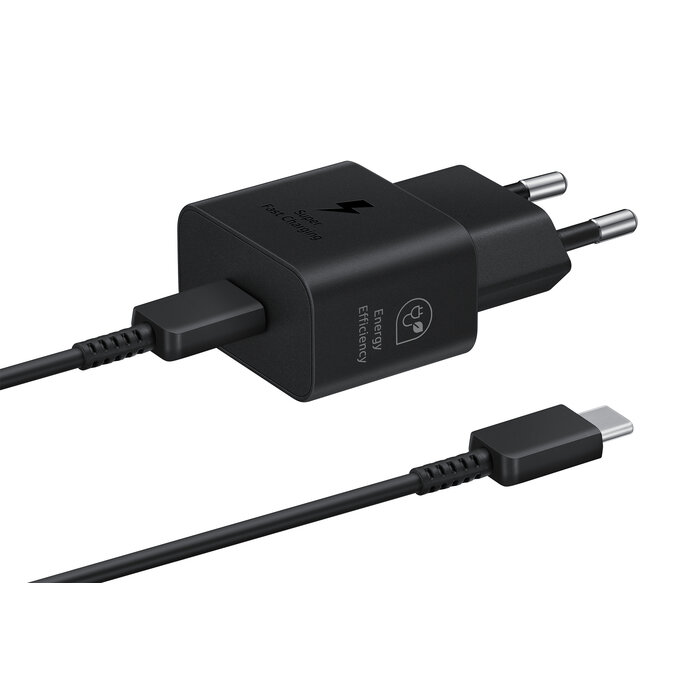 Samsung Originele Samsung 25W GaN USB-C Snellader met Kabel - Zwart (EP-T2510)