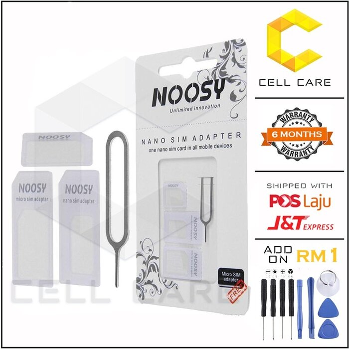Noosy Noosy 3-delige SIM Kaart Adapter Set - Nano & Micro naar Standaard - Wit