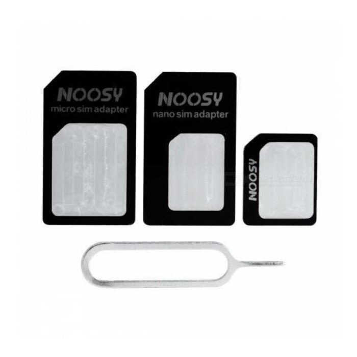 Noosy Noosy 3-delige SIM Kaart Adapter Set - Nano & Micro naar Standaard - Wit