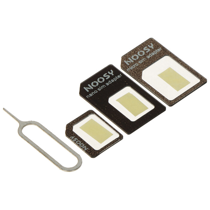 Noosy Noosy 3-delige SIM Kaart Adapter Set - Nano & Micro naar Standaard - Wit