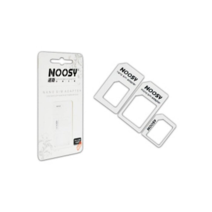 Noosy Noosy 3-delige SIM Kaart Adapter Set - Nano & Micro naar Standaard - Wit