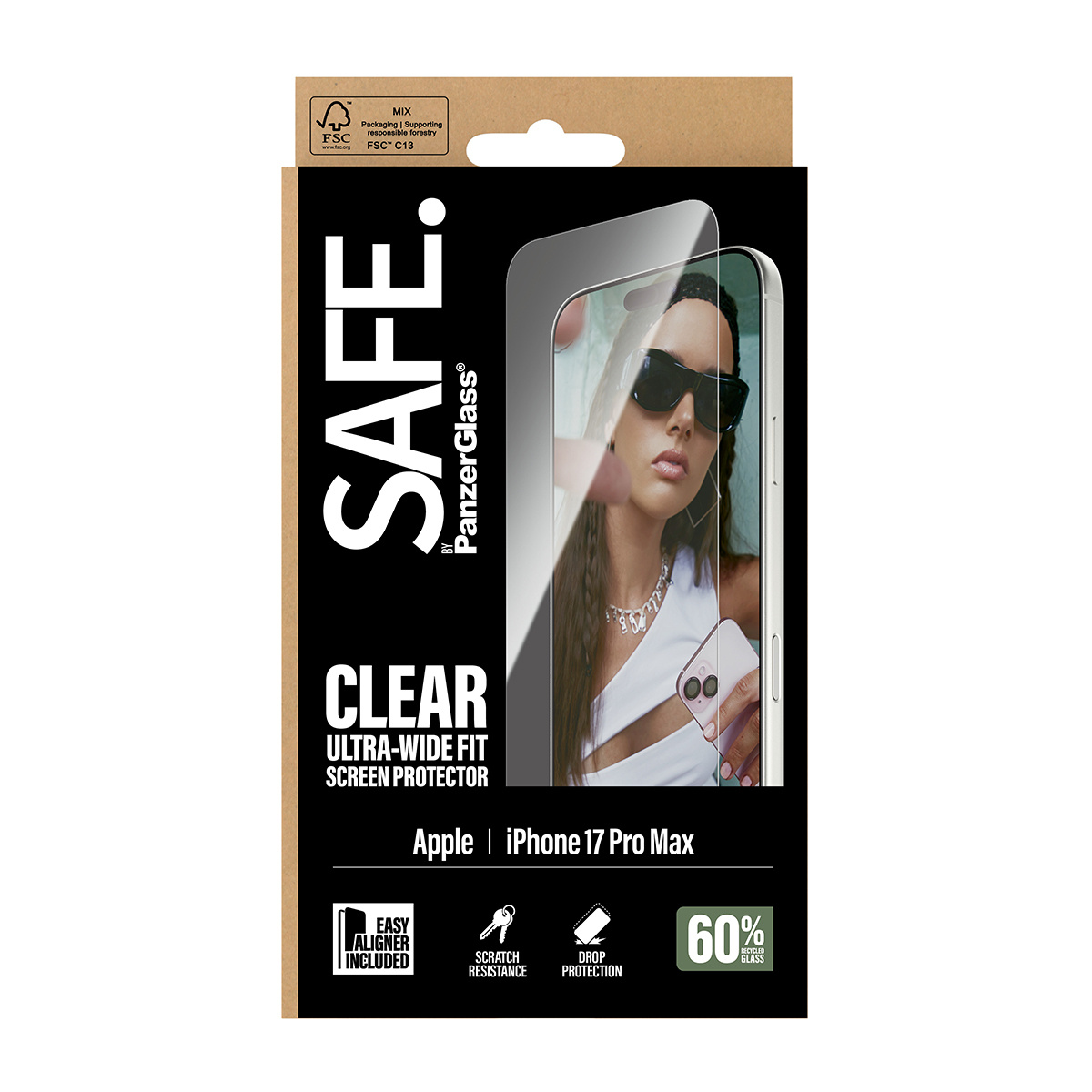SAFE by PanzerGlass SAFE by PanzerGlass Screenprotector voor Apple iPhone 17 Pro Max - Ultra-Wide-Fit
