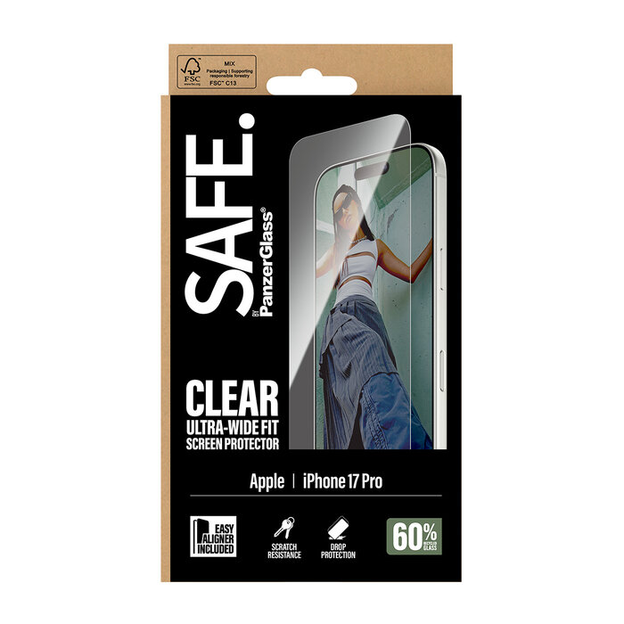 SAFE by PanzerGlass SAFE by PanzerGlass Screenprotector Apple iPhone 17 Pro - Gehard Glas