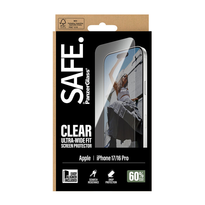 SAFE by PanzerGlass SAFE by PanzerGlass Screenprotector voor Apple iPhone 17 & iPhone 16 Pro