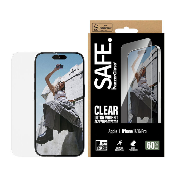 SAFE by PanzerGlass SAFE by PanzerGlass Screenprotector voor Apple iPhone 17 & iPhone 16 Pro