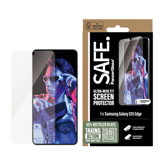 SAFE by PanzerGlass SAFE by PanzerGlass Edge Screenprotector voor Samsung Galaxy S25