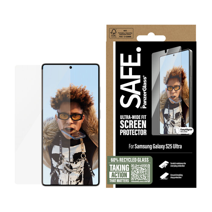 SAFE by PanzerGlass SAFE by PanzerGlass Screenprotector voor Samsung Galaxy S25 Ultra - Ultra-Wide-Fit