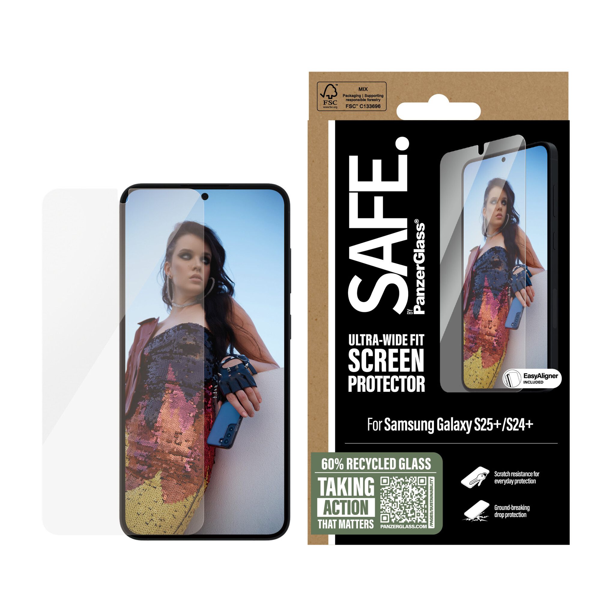 SAFE by PanzerGlass SAFE by PanzerGlass Gehard Glas Screenprotector Samsung Galaxy S25+ / S24+