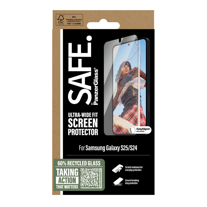 SAFE by PanzerGlass PanzerGlass SAFE Screenprotector voor Samsung Galaxy S25 / S24