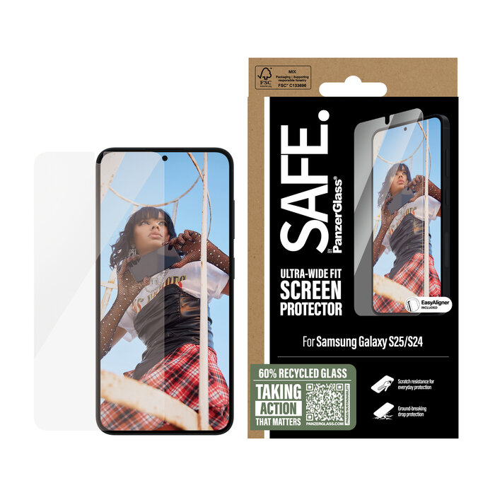 SAFE by PanzerGlass PanzerGlass SAFE Screenprotector voor Samsung Galaxy S25 / S24