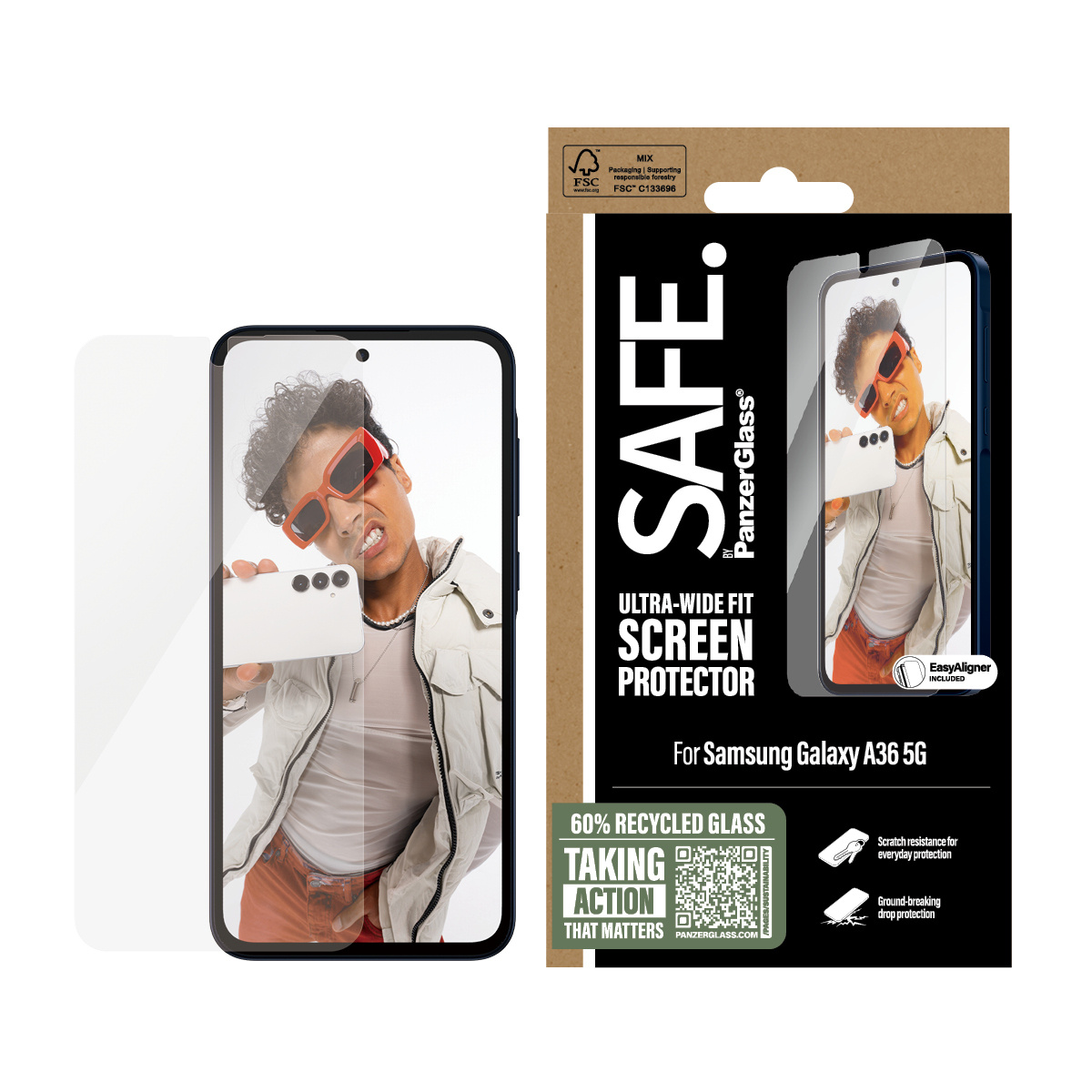SAFE by PanzerGlass SAFE by PanzerGlass Screenprotector Samsung Galaxy A36 - Gehard Glas