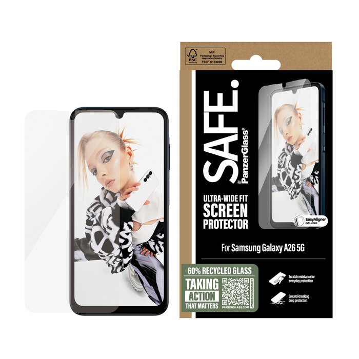 SAFE by PanzerGlass SAFE by PanzerGlass Ultra-Wide-Fit Screenprotector voor Samsung Galaxy A26