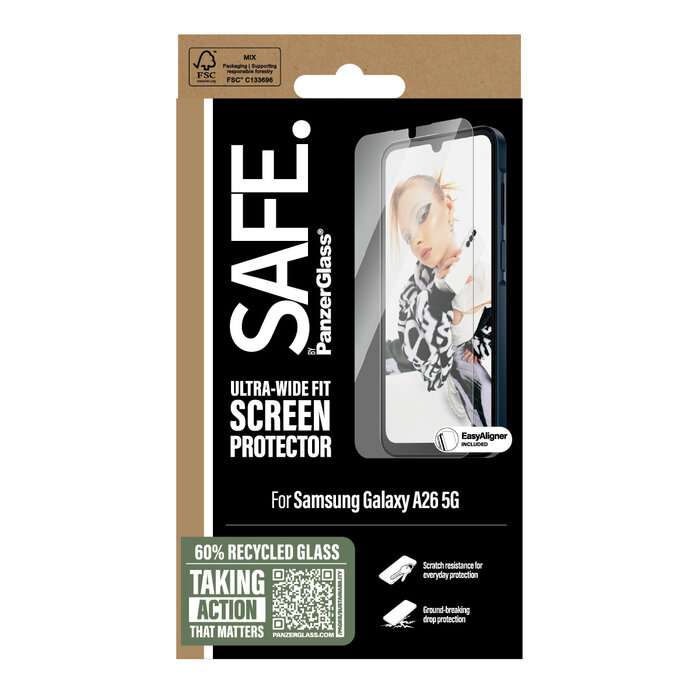 SAFE by PanzerGlass SAFE by PanzerGlass Ultra-Wide-Fit Screenprotector voor Samsung Galaxy A26