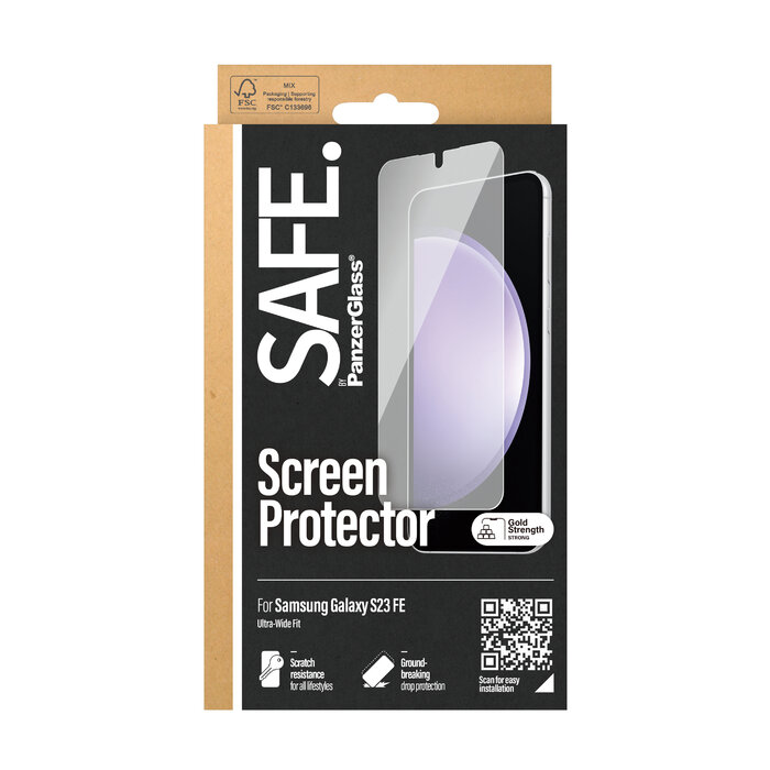 SAFE by PanzerGlass SAFE by PanzerGlass Screenprotector voor Samsung Galaxy S23 FE - Ultra-Wide-Fit