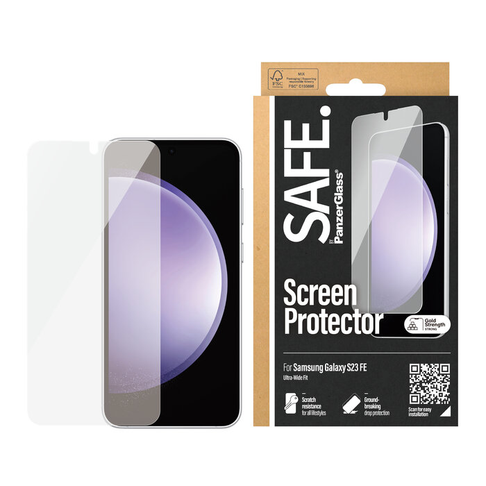 SAFE by PanzerGlass SAFE by PanzerGlass Screenprotector voor Samsung Galaxy S23 FE - Ultra-Wide-Fit