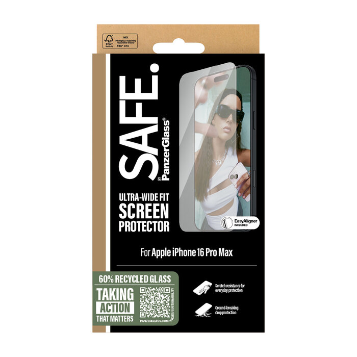 SAFE by PanzerGlass SAFE by PanzerGlass Screenprotector voor iPhone 16 Pro Max - Gehard Glas