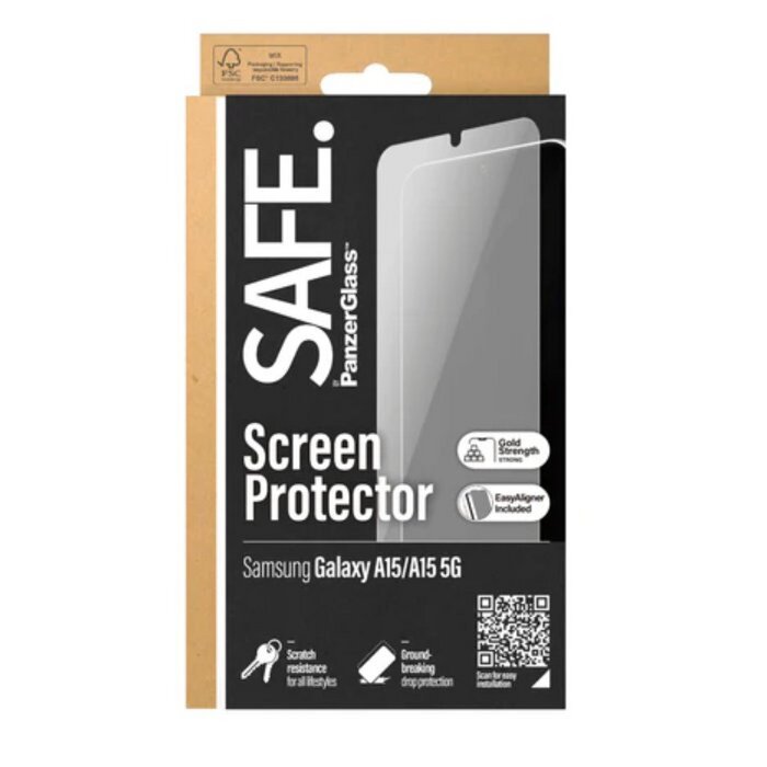 SAFE by PanzerGlass SAFE by PanzerGlass Ultra-Wide-Fit Screenprotector voor Samsung Galaxy A15 / A15 5G
