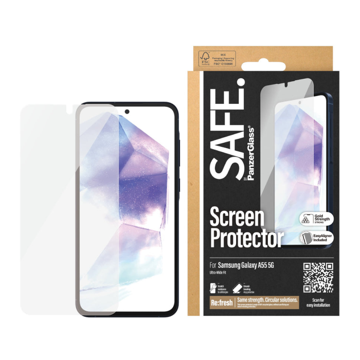 SAFE by PanzerGlass SAFE by PanzerGlass Ultra-Wide-Fit Screenprotector voor Samsung Galaxy A15 / A15 5G