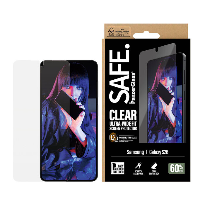 SAFE by PanzerGlass SAFE by PanzerGlass Screenprotector Samsung Galaxy S26 - Gehard Glas