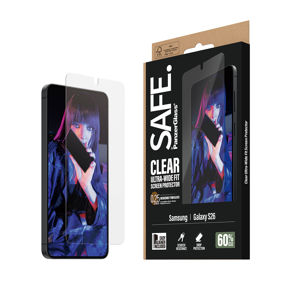SAFE by PanzerGlass SAFE by PanzerGlass Screenprotector Samsung Galaxy S26 - Gehard Glas