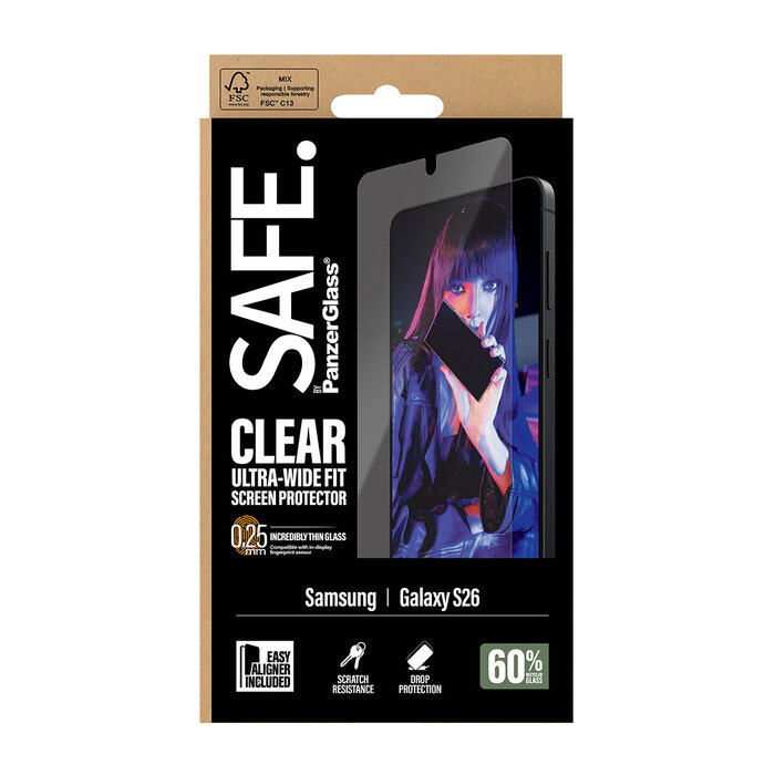 SAFE by PanzerGlass SAFE by PanzerGlass Screenprotector Samsung Galaxy S26 - Gehard Glas