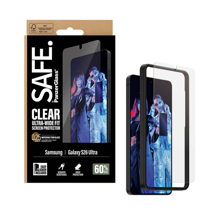 SAFE by PanzerGlass SAFE by PanzerGlass Screenprotector voor Samsung Galaxy S26 Ultra - Ultra-Wide-Fit