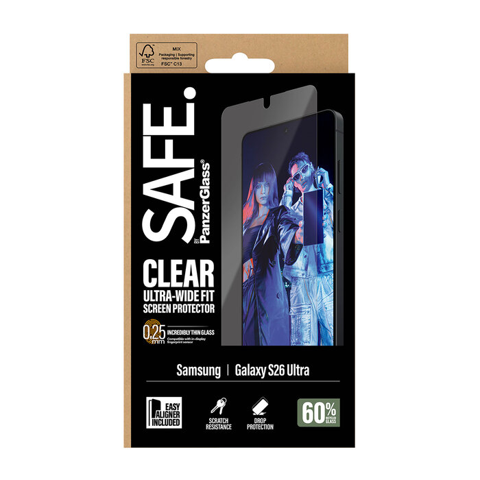 SAFE by PanzerGlass SAFE by PanzerGlass Screenprotector voor Samsung Galaxy S26 Ultra - Ultra-Wide-Fit