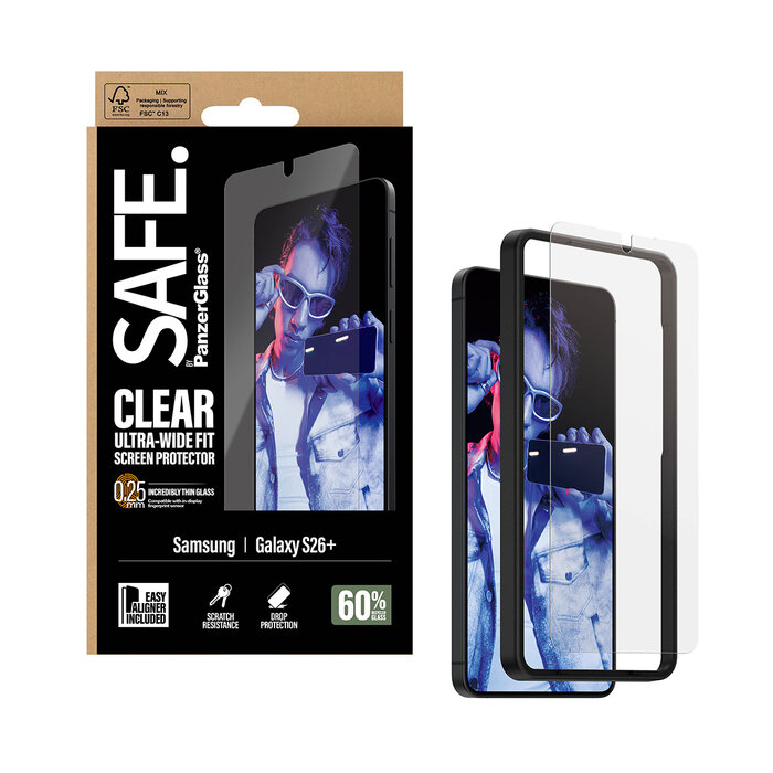 SAFE by PanzerGlass SAFE by PanzerGlass Screenprotector voor Samsung Galaxy S26 Plus - Ultra-Wide-Fit