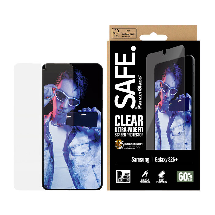 SAFE by PanzerGlass SAFE by PanzerGlass Screenprotector voor Samsung Galaxy S26 Plus - Ultra-Wide-Fit