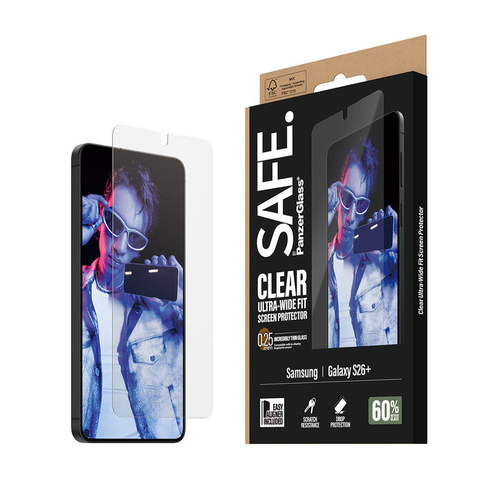 SAFE by PanzerGlass SAFE by PanzerGlass Screenprotector voor Samsung Galaxy S26 Plus - Ultra-Wide-Fit
