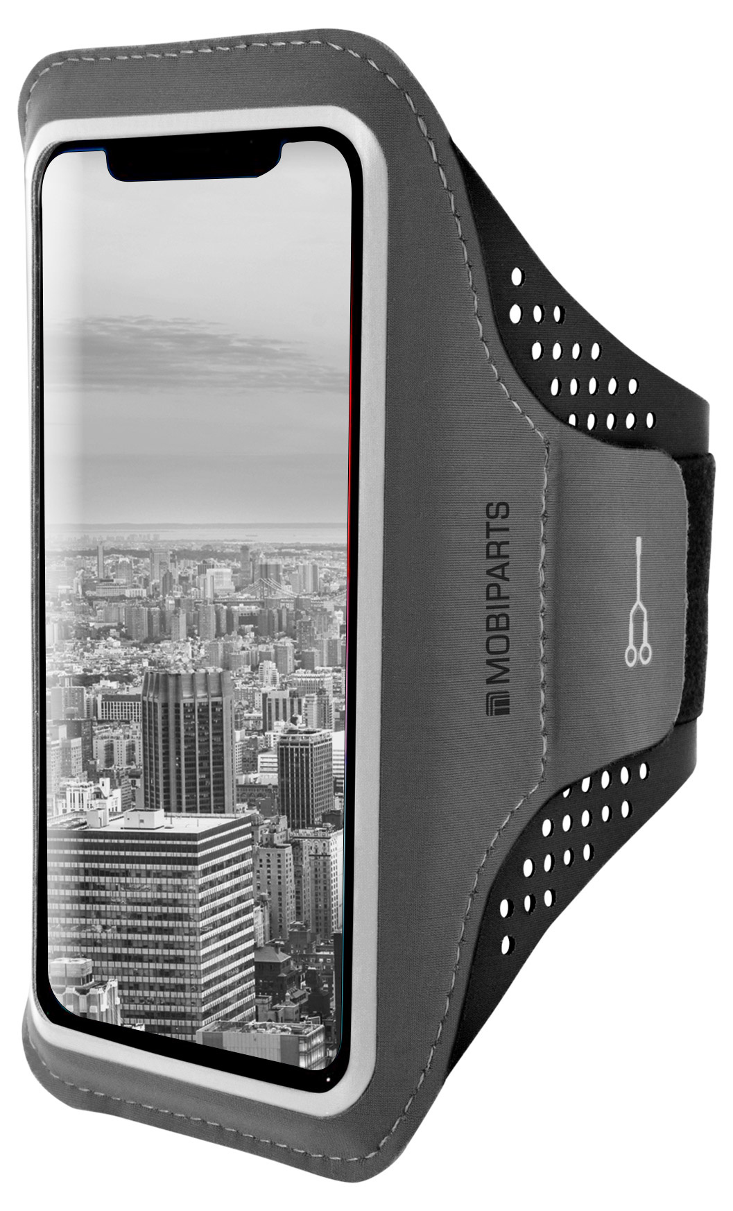 Mobiparts Mobiparts Comfort Fit Sportarmband voor iPhone XR - Zwart
