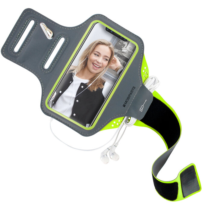 Mobiparts Mobiparts Comfort Fit Hardloopband voor iPhone X / XS - Neon Groen