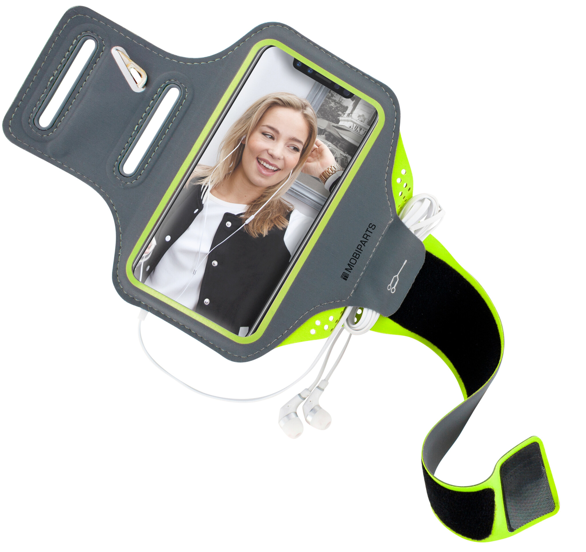 Mobiparts Mobiparts Comfort Fit Hardloopband voor iPhone X / XS - Neon Groen