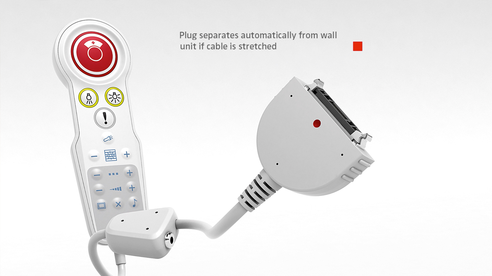 Ascom Ascom TeleCARE Handset NIPH2-A3L met Rode Knop & Bedleesbediening (6m)