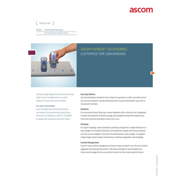 Ascom Battery Pack Charger for Ascom Myco 3