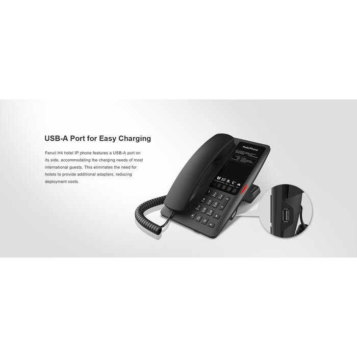 Fanvil Fanvil H4 SIP Hoteltelefoon met PoE en HD-Audio