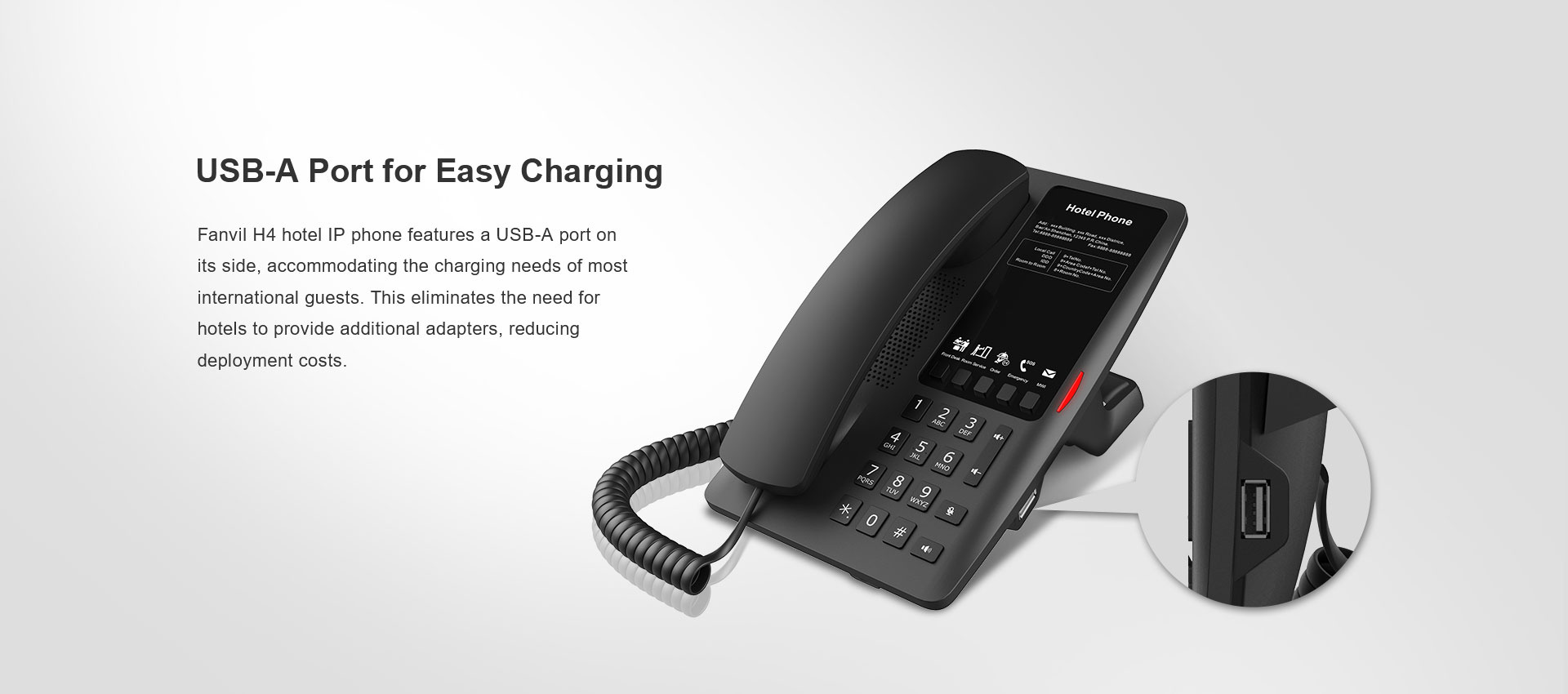 Fanvil Fanvil H4 SIP Hoteltelefoon met PoE en HD-Audio