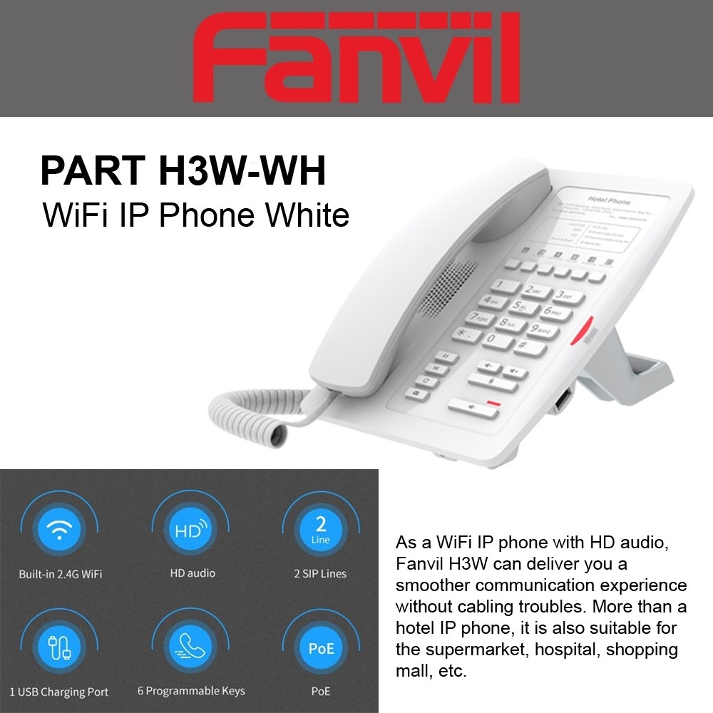 Fanvil Fanvil H3W SIP-Phone Hotel Wi-Fi white