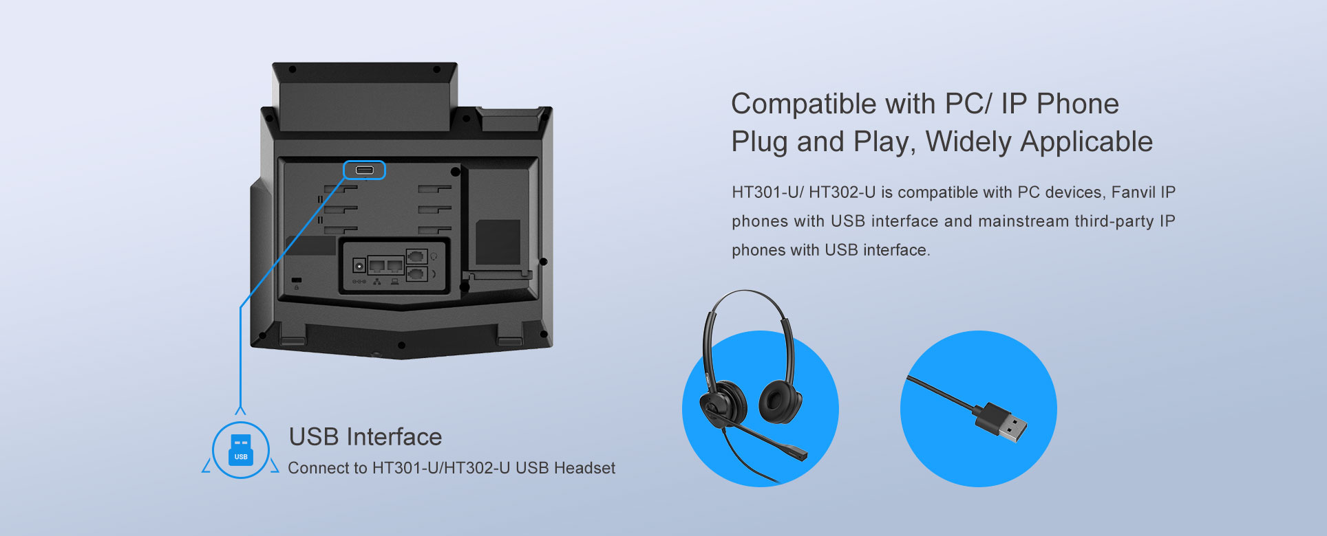 Fanvil Fanvil HT302-U Binaural USB-Headset met In-line Bediening